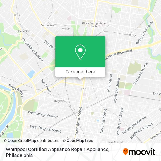 Mapa de Whirlpool Certified Appliance Repair Appliance