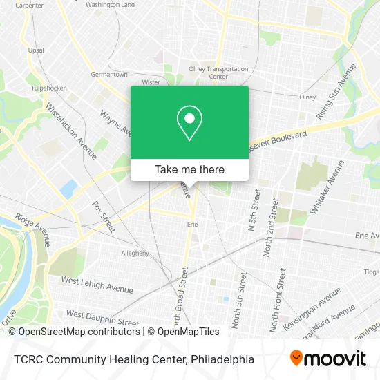TCRC Community Healing Center map