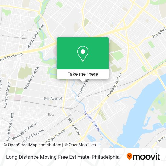 Long Distance Moving Free Estimate map
