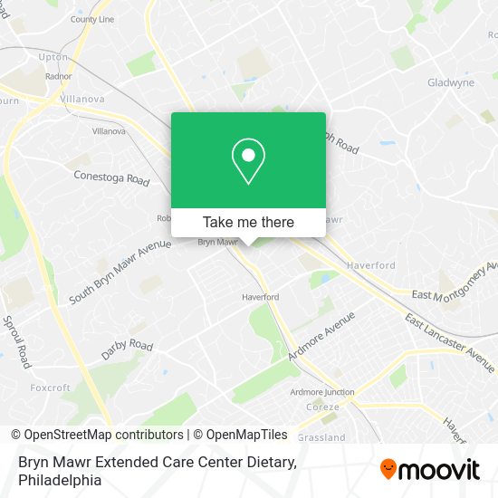 Bryn Mawr Extended Care Center Dietary map
