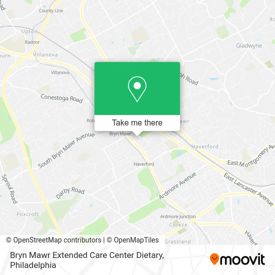 Bryn Mawr Extended Care Center Dietary map