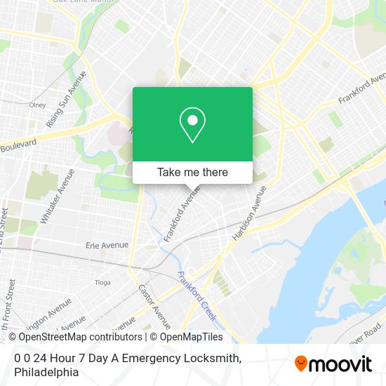 0 0 24 Hour 7 Day A Emergency Locksmith map