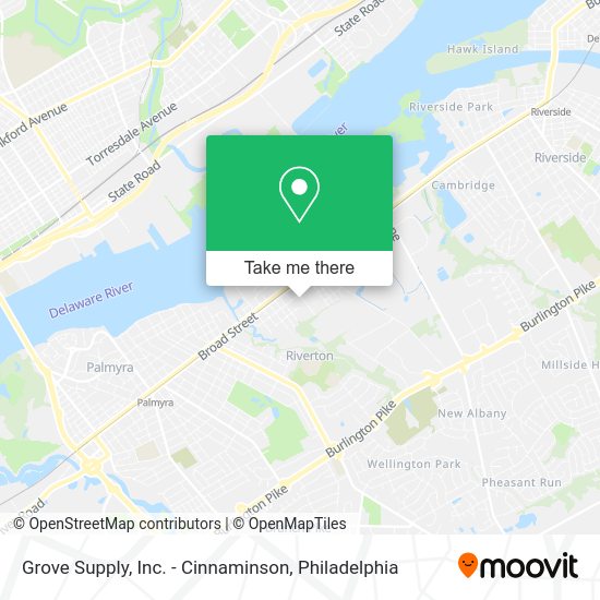 Mapa de Grove Supply, Inc. - Cinnaminson