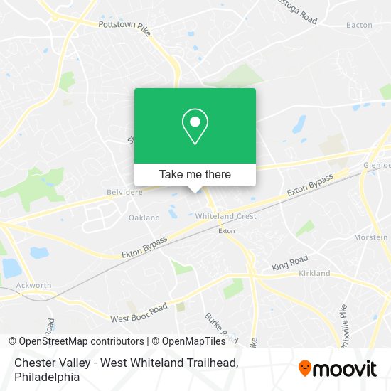 Mapa de Chester Valley - West Whiteland Trailhead