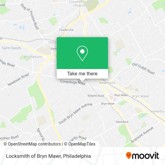 Locksmith of Bryn Mawr map