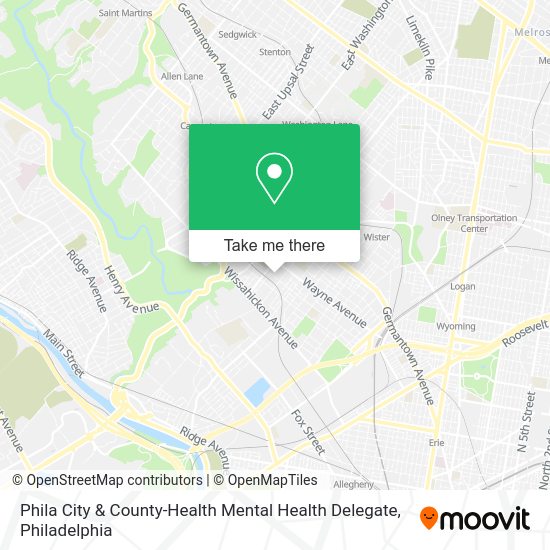 Phila City & County-Health Mental Health Delegate map