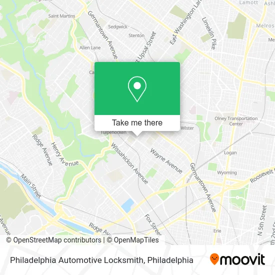Philadelphia Automotive Locksmith map