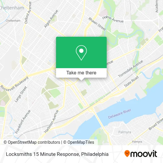 Locksmiths 15 Minute Response map