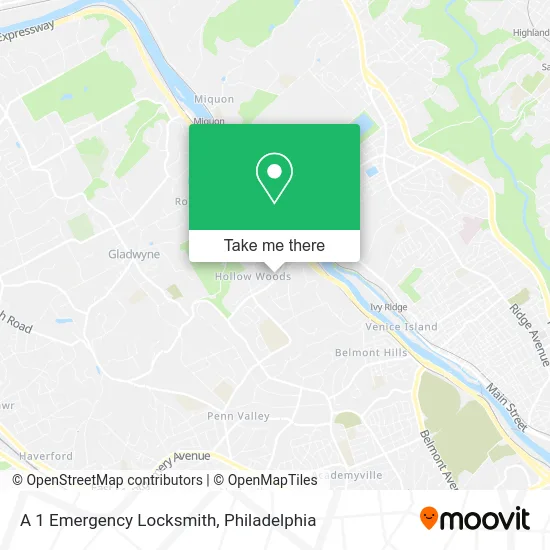 A 1 Emergency Locksmith map