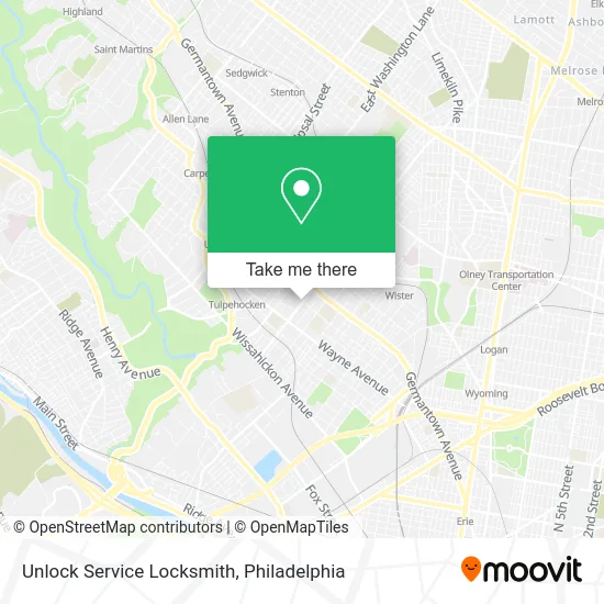 Mapa de Unlock Service Locksmith