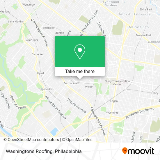 Washingtons Roofing map
