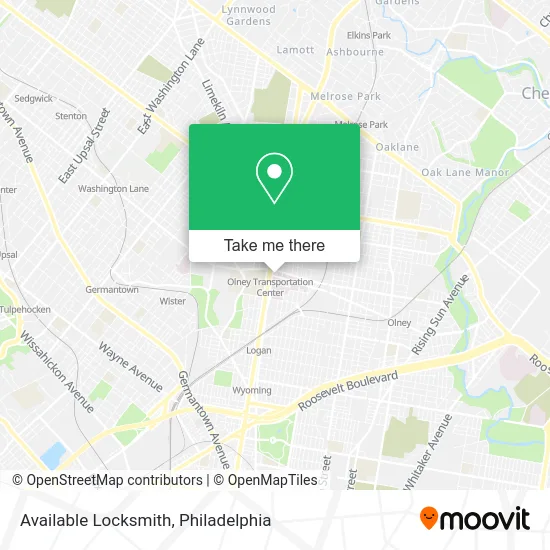 Mapa de Available Locksmith