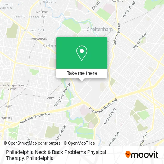 Philadelphia Neck & Back Problems Physical Therapy map