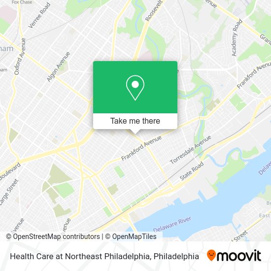 Health Care at Northeast Philadelphia map