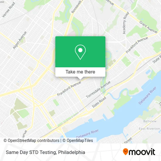 Same Day STD Testing map