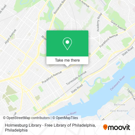 Holmesburg Library - Free Library of Philadelphia map