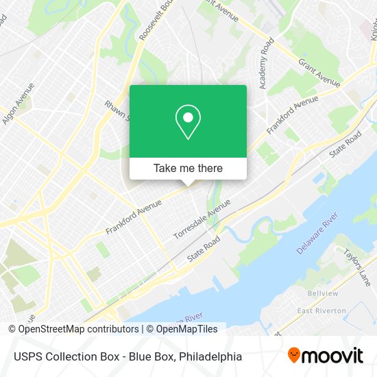Mapa de USPS Collection Box - Blue Box