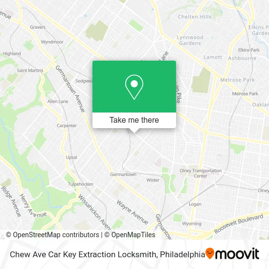 Chew Ave Car Key Extraction Locksmith map