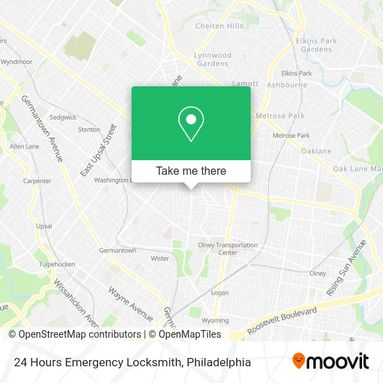 24 Hours Emergency Locksmith map
