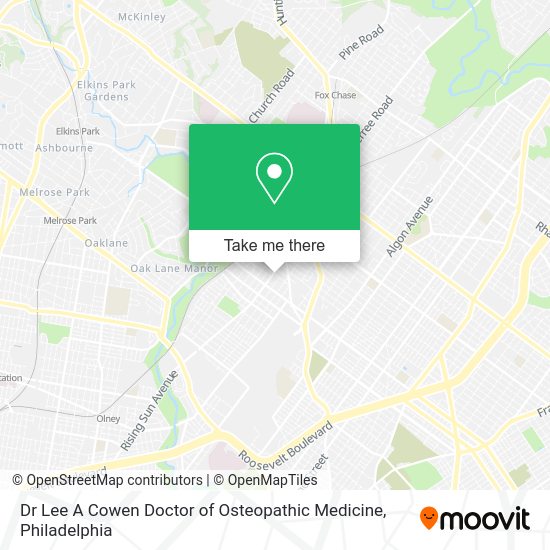 Dr Lee A Cowen Doctor of Osteopathic Medicine map