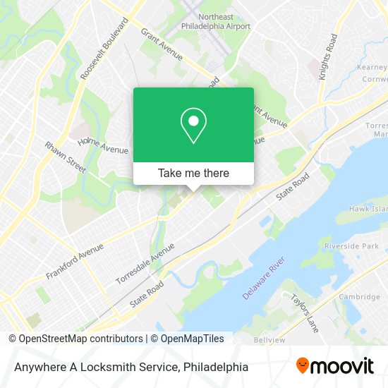Anywhere A Locksmith Service map