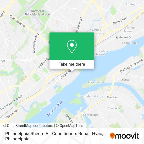 Philadelphia Rheem Air Conditioners Repair Hvac map