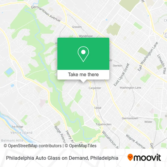 Philadelphia Auto Glass on Demand map
