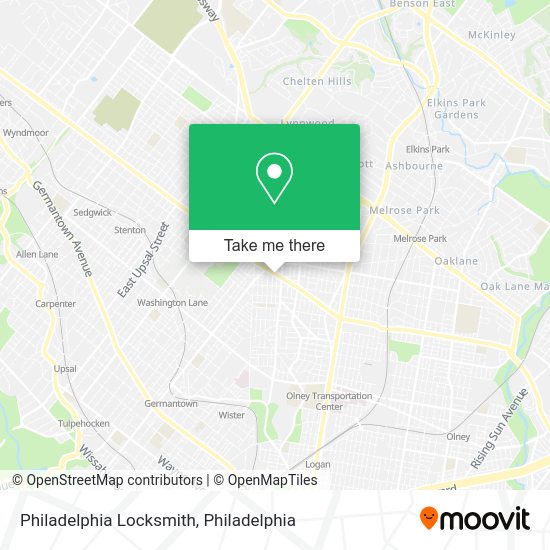 Mapa de Philadelphia Locksmith