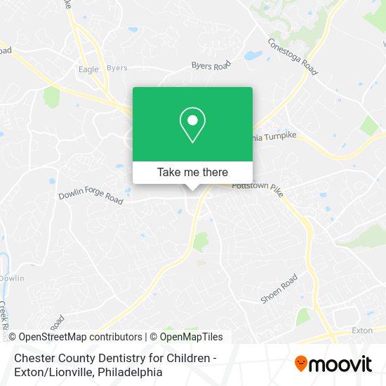 Chester County Dentistry for Children - Exton / Lionville map