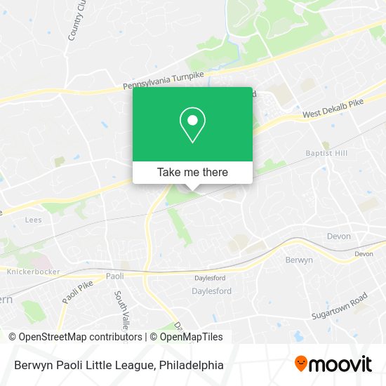 Mapa de Berwyn Paoli Little League
