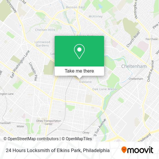 24 Hours Locksmith of Elkins Park map