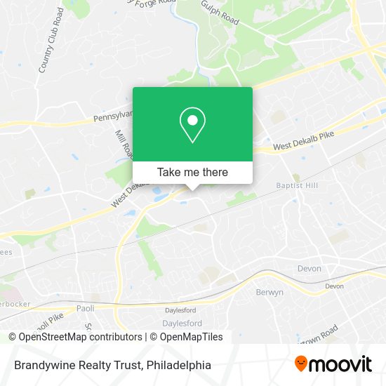 Mapa de Brandywine Realty Trust