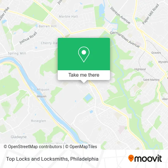 Top Locks and Locksmiths map