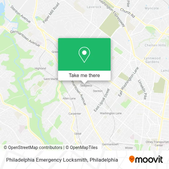 Philadelphia Emergency Locksmith map