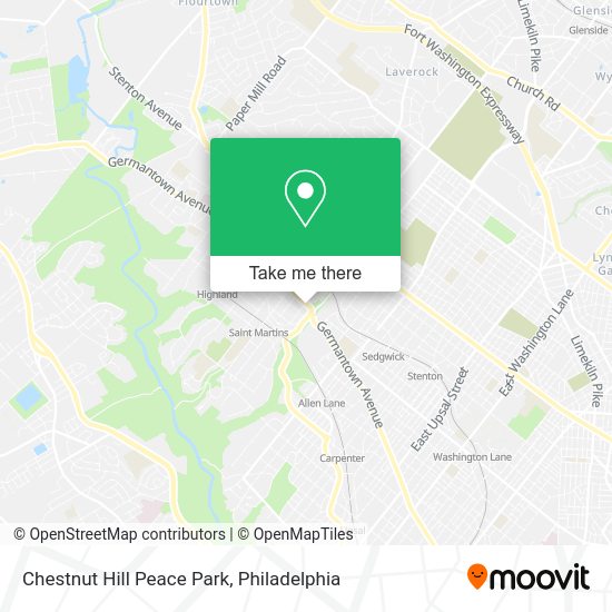 Mapa de Chestnut Hill Peace Park