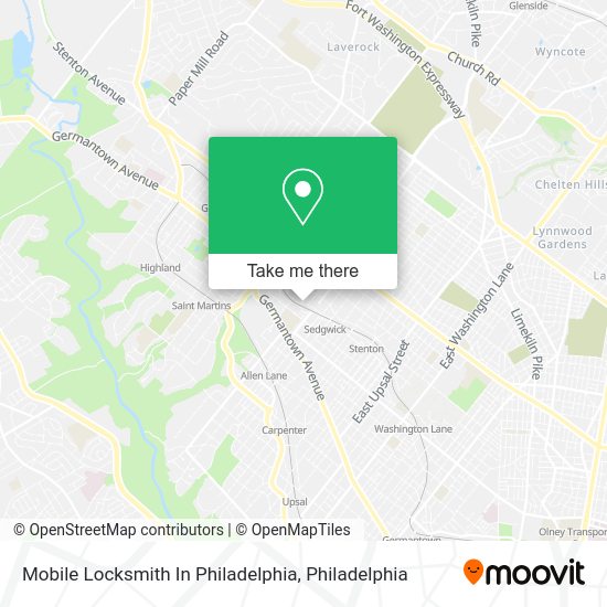 Mapa de Mobile Locksmith In Philadelphia