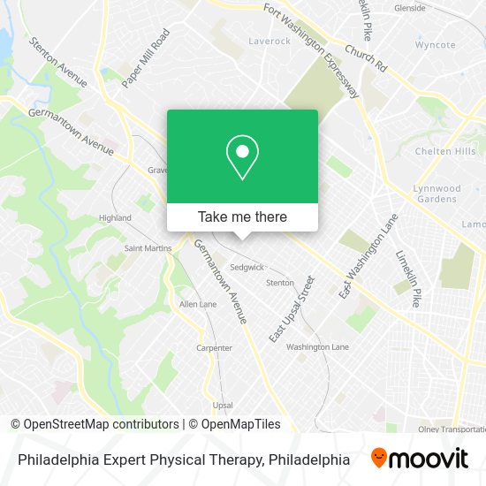 Philadelphia Expert Physical Therapy map
