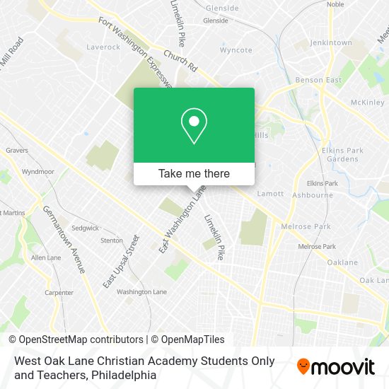 West Oak Lane Christian Academy Students Only and Teachers map