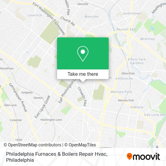 Mapa de Philadelphia Furnaces & Boilers Repair Hvac