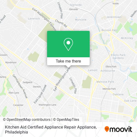 Mapa de Kitchen Aid Certified Appliance Repair Appliance