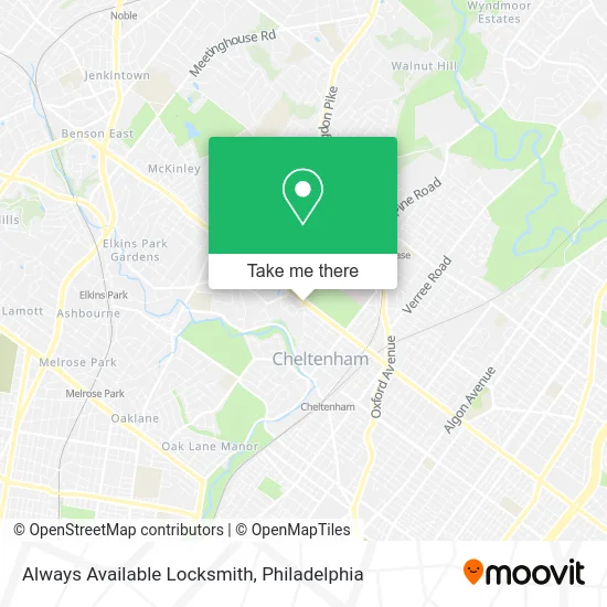 Always Available Locksmith map
