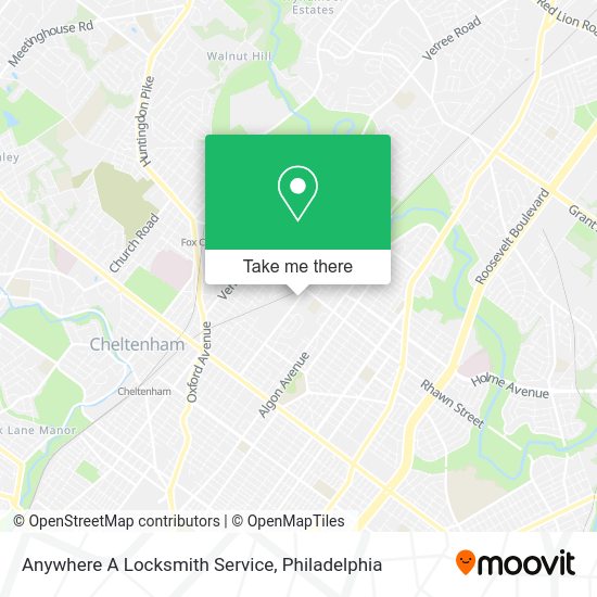 Anywhere A Locksmith Service map