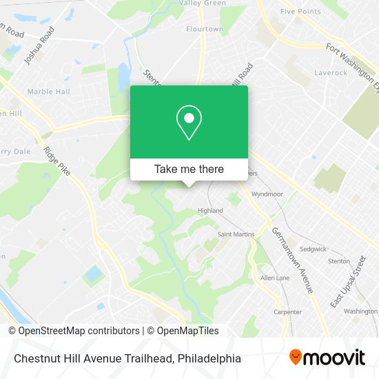 Mapa de Chestnut Hill Avenue Trailhead