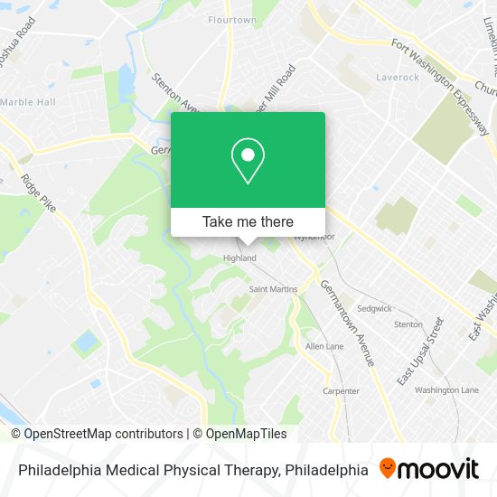Philadelphia Medical Physical Therapy map
