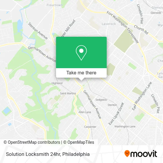 Solution Locksmith 24hr map