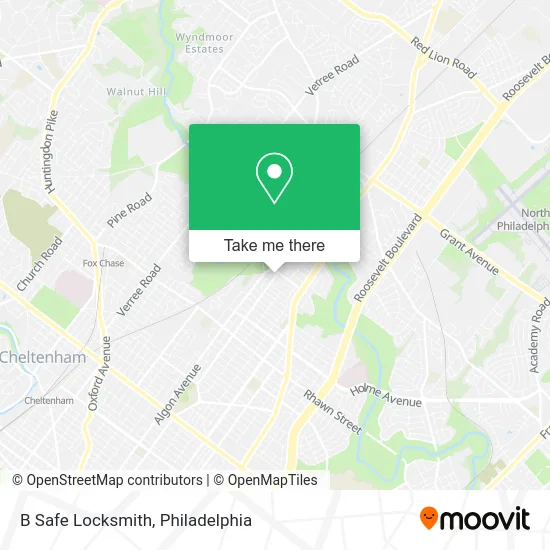 B Safe Locksmith map