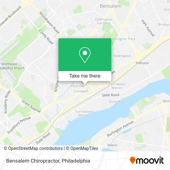Bensalem Chiropractor map