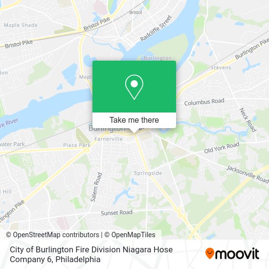 City of Burlington Fire Division Niagara Hose Company 6 map