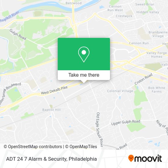 Mapa de ADT 24 7 Alarm & Security