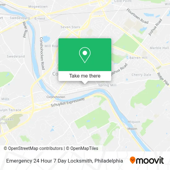 Emergency 24 Hour 7 Day Locksmith map